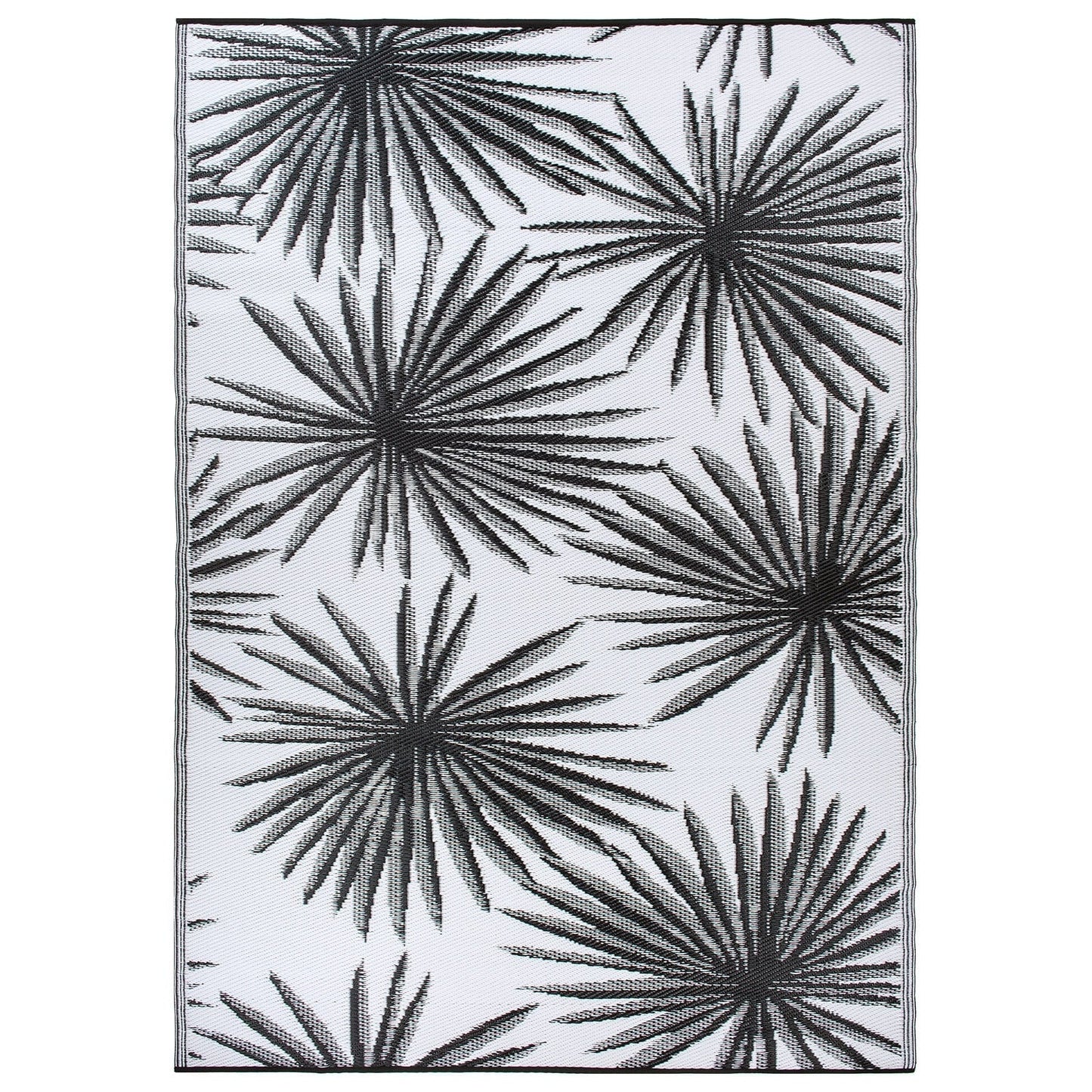 Tapis d'extérieur réversibles en plastique recyclé à motifs floraux tropicaux de la World Rug Gallery