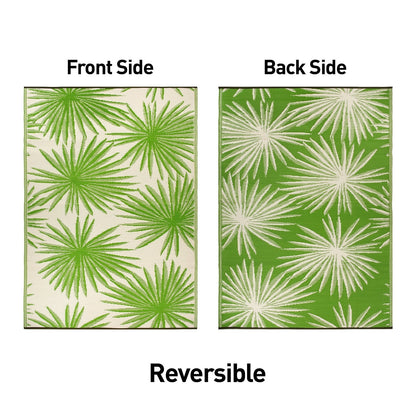 Tapis d'extérieur réversibles en plastique recyclé à motifs floraux tropicaux de la World Rug Gallery