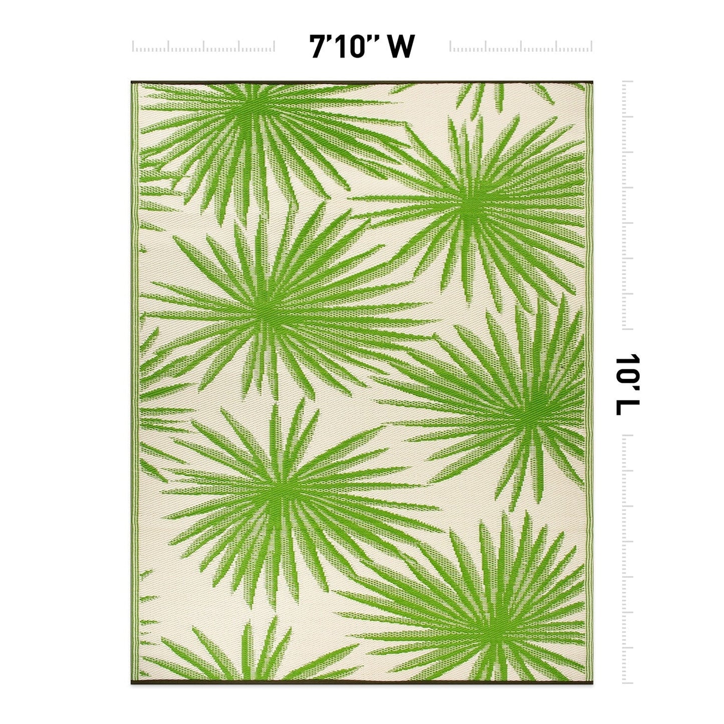 Tapis d'extérieur réversibles en plastique recyclé à motifs floraux tropicaux de la World Rug Gallery