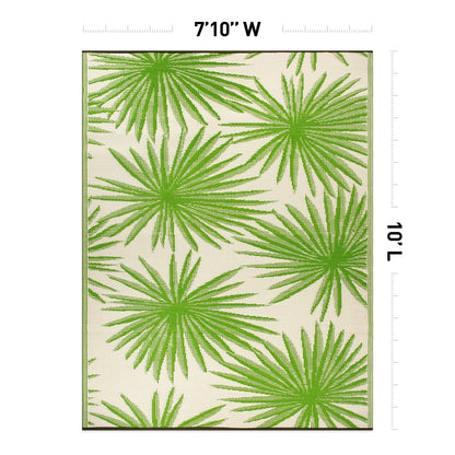 Tapis d'extérieur réversibles en plastique recyclé à motifs floraux tropicaux de la World Rug Gallery