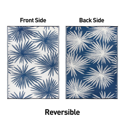 Tapis d'extérieur réversibles en plastique recyclé à motifs floraux tropicaux de la World Rug Gallery