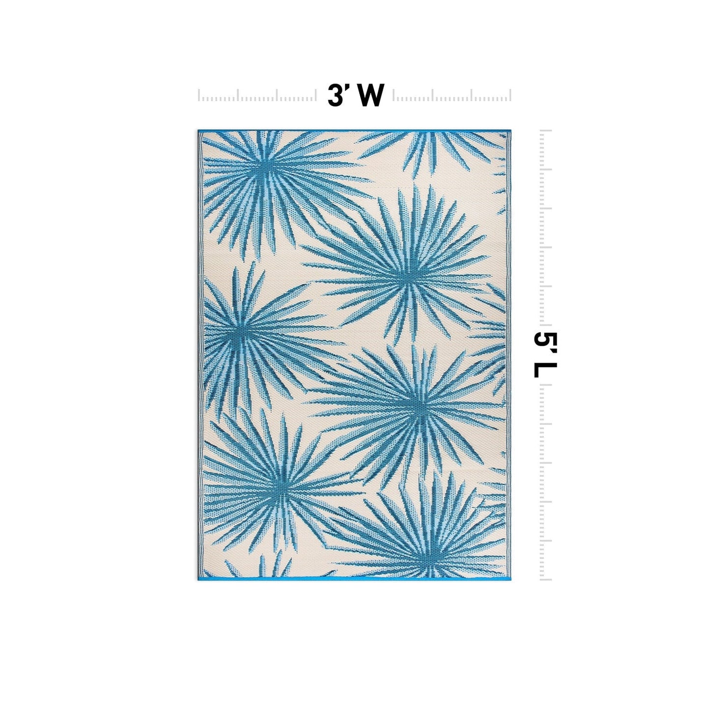 Tapis d'extérieur réversibles en plastique recyclé à motifs floraux tropicaux de la World Rug Gallery