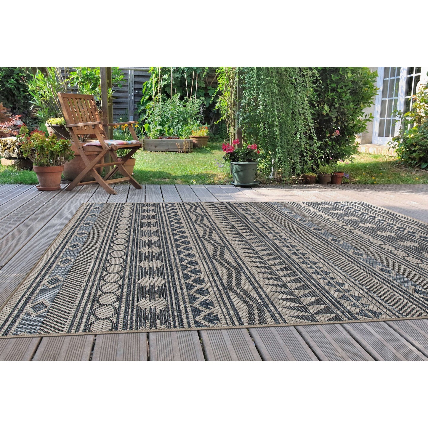 Tapis d'intérieur/extérieur bohème moderne de la World Rug Gallery