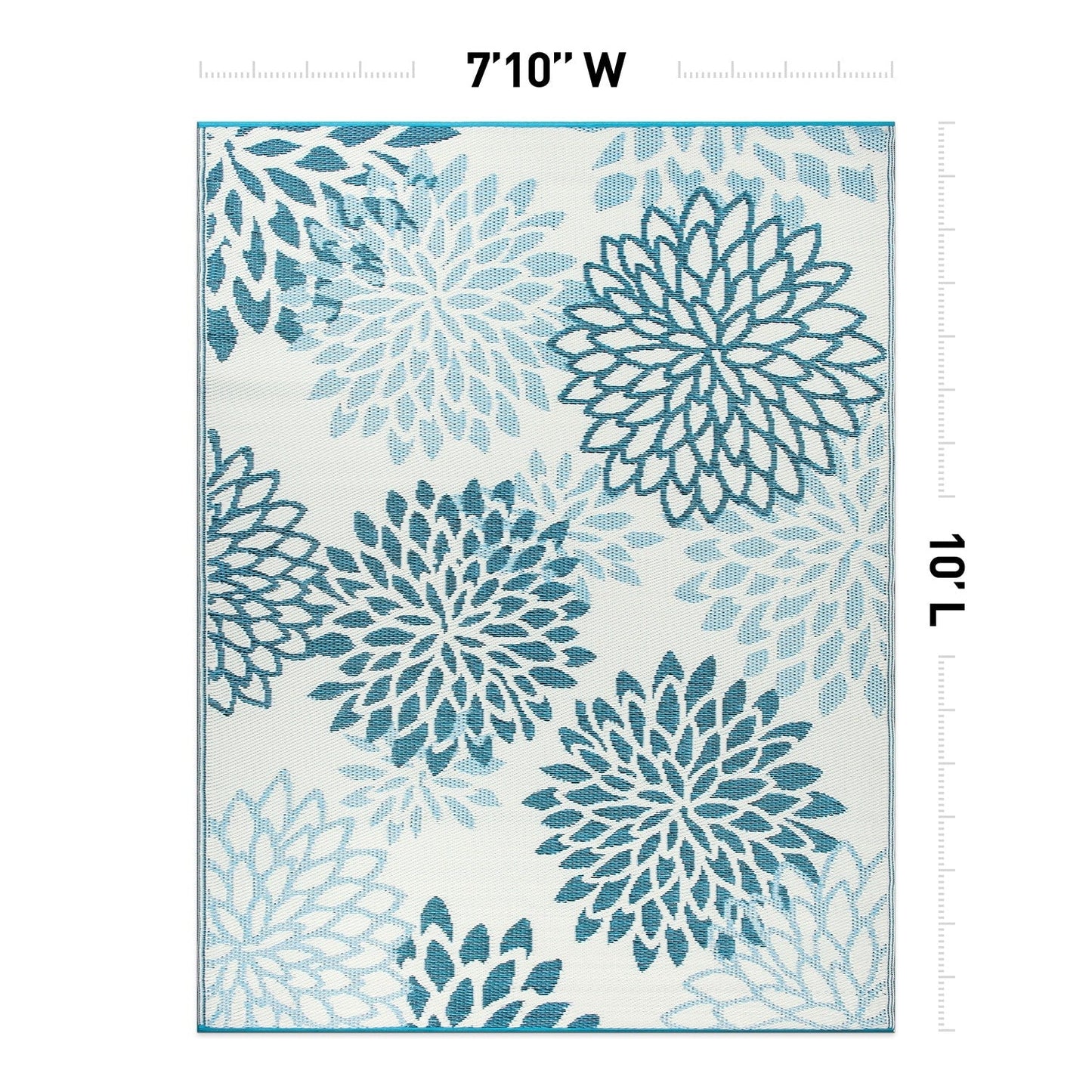 Tapis d'extérieur réversibles en plastique recyclé à motifs floraux modernes Aloha de la World Rug Gallery