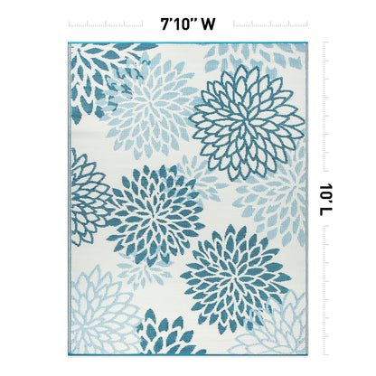 Tapis d'extérieur réversibles en plastique recyclé à motifs floraux modernes Aloha de la World Rug Gallery