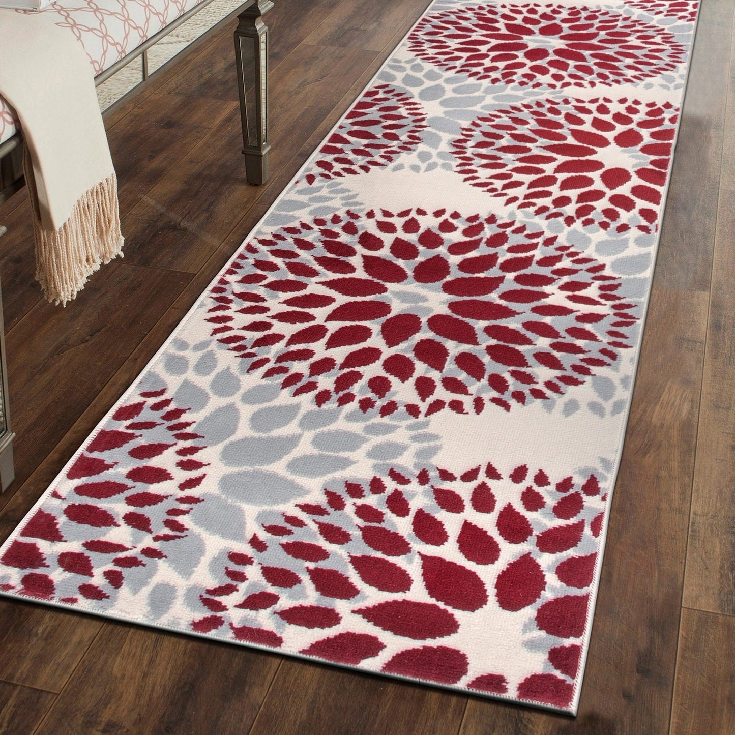 Tapis moderne à motifs floraux circulaires de la World Rug Gallery