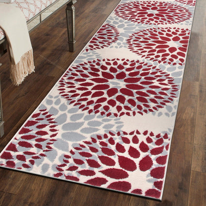 Tapis moderne à motifs floraux circulaires de la World Rug Gallery