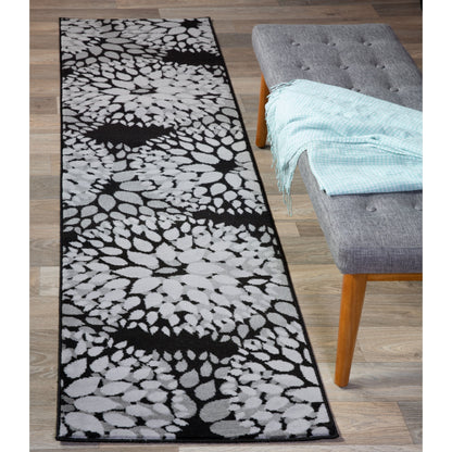 Tapis moderne à motifs floraux circulaires de la World Rug Gallery