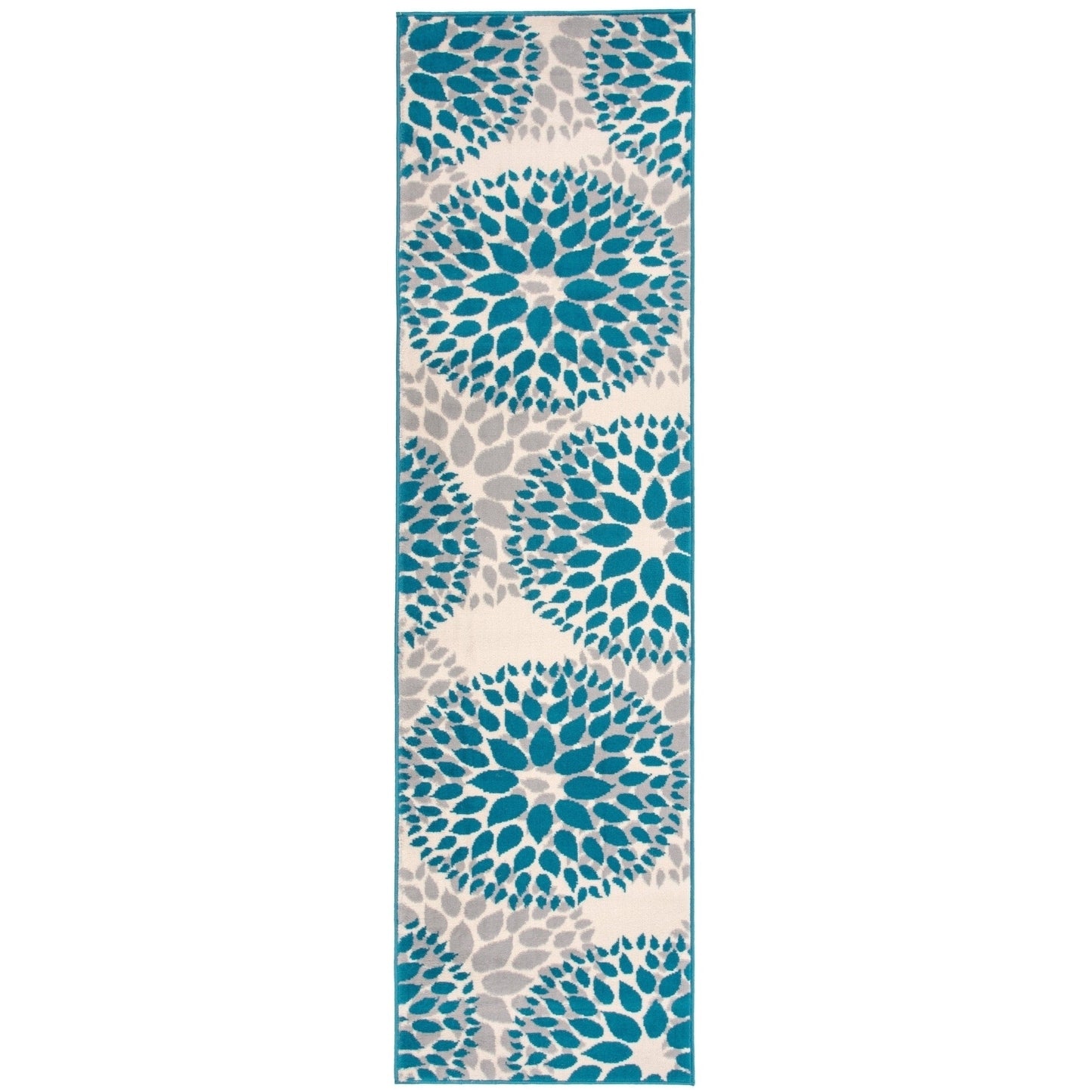 Tapis moderne à motifs floraux circulaires de la World Rug Gallery