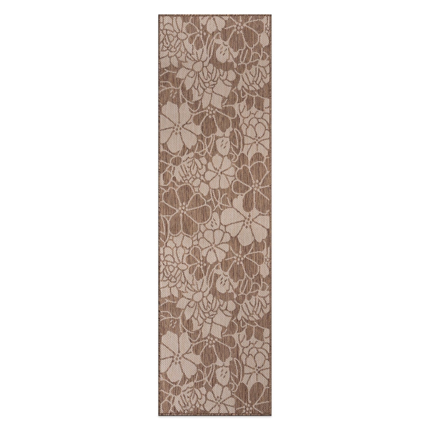 Tapis d'intérieur/extérieur texturé à motif floral moderne World Rug Gallery