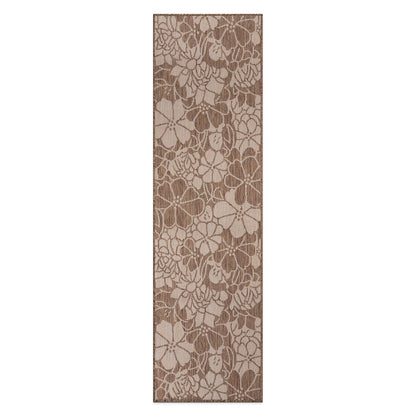 Tapis d'intérieur/extérieur texturé à motif floral moderne World Rug Gallery