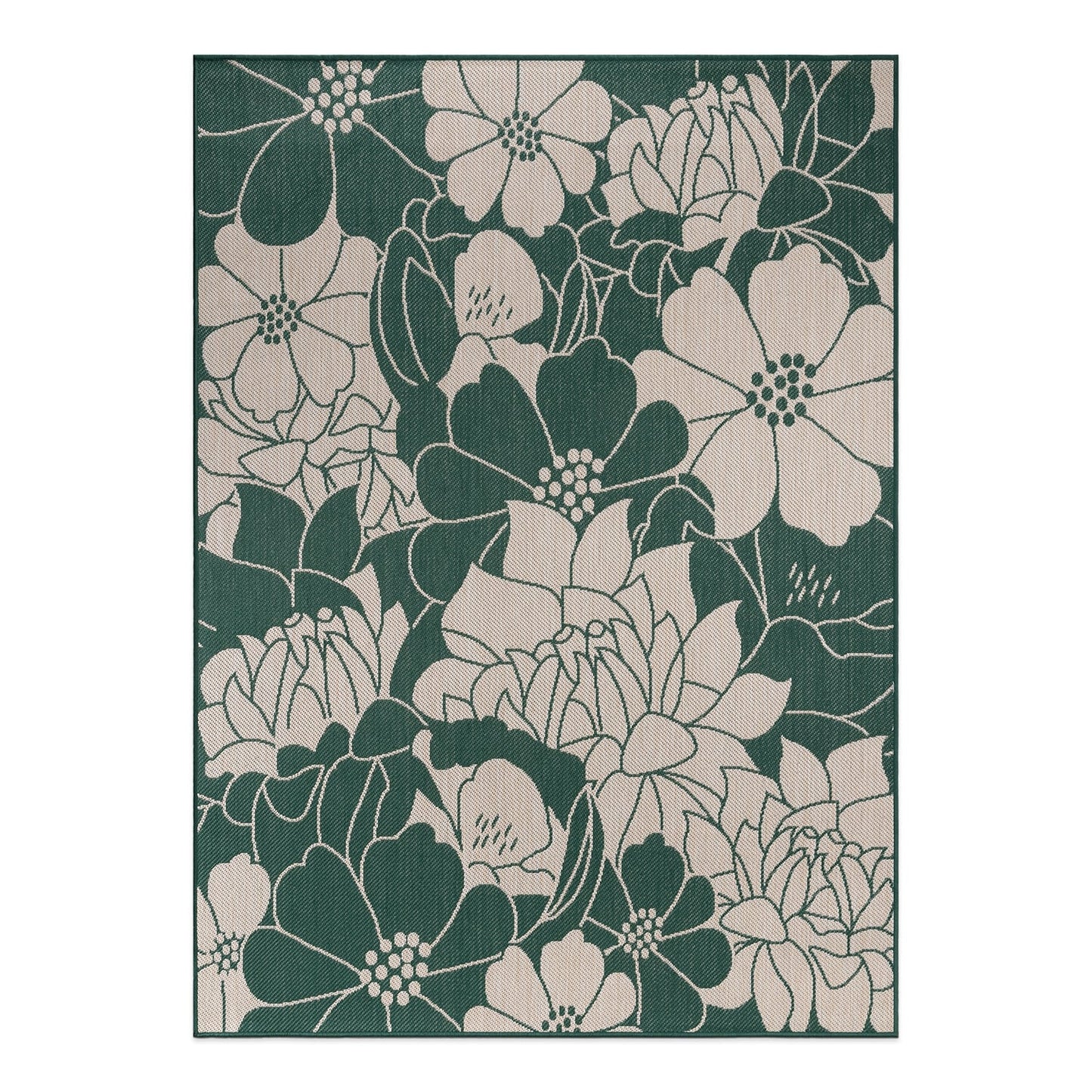 Tapis d'intérieur/extérieur texturé à motif floral moderne World Rug Gallery