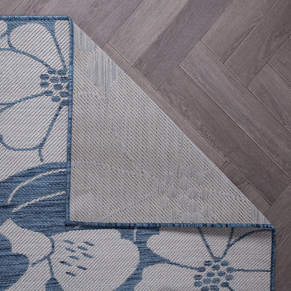 Tapis d'intérieur/extérieur texturé à motif floral moderne World Rug Gallery
