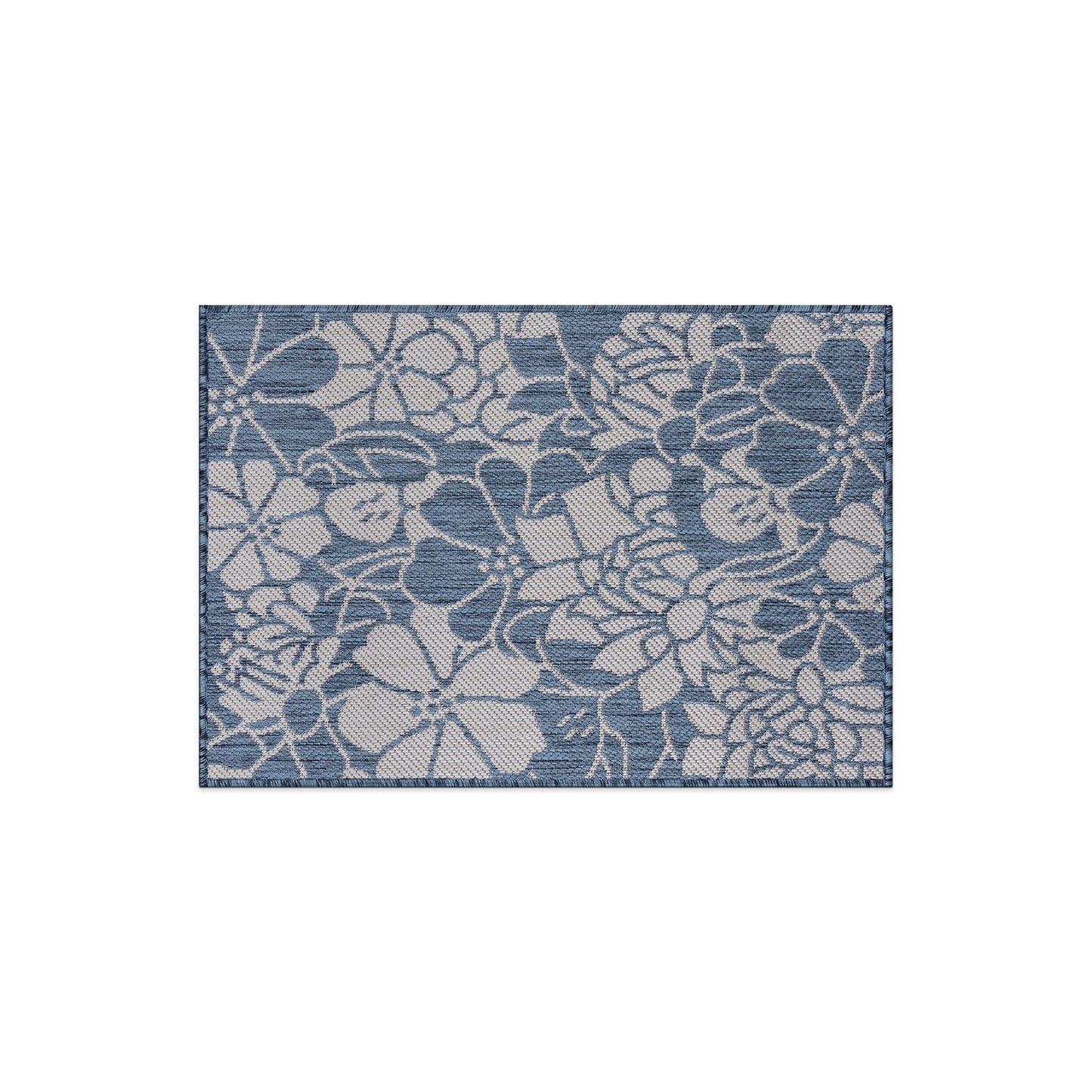Tapis d'intérieur/extérieur texturé à motif floral moderne World Rug Gallery