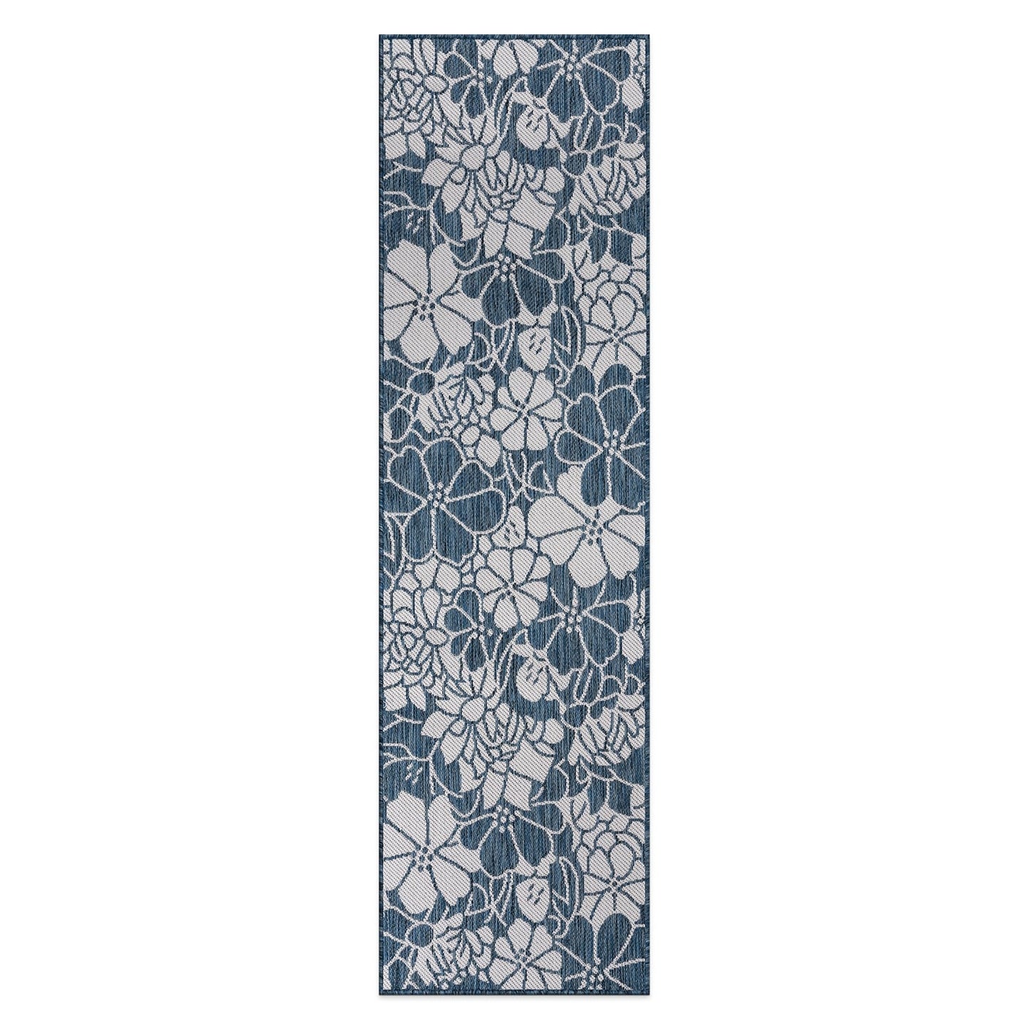 Tapis d'intérieur/extérieur texturé à motif floral moderne World Rug Gallery