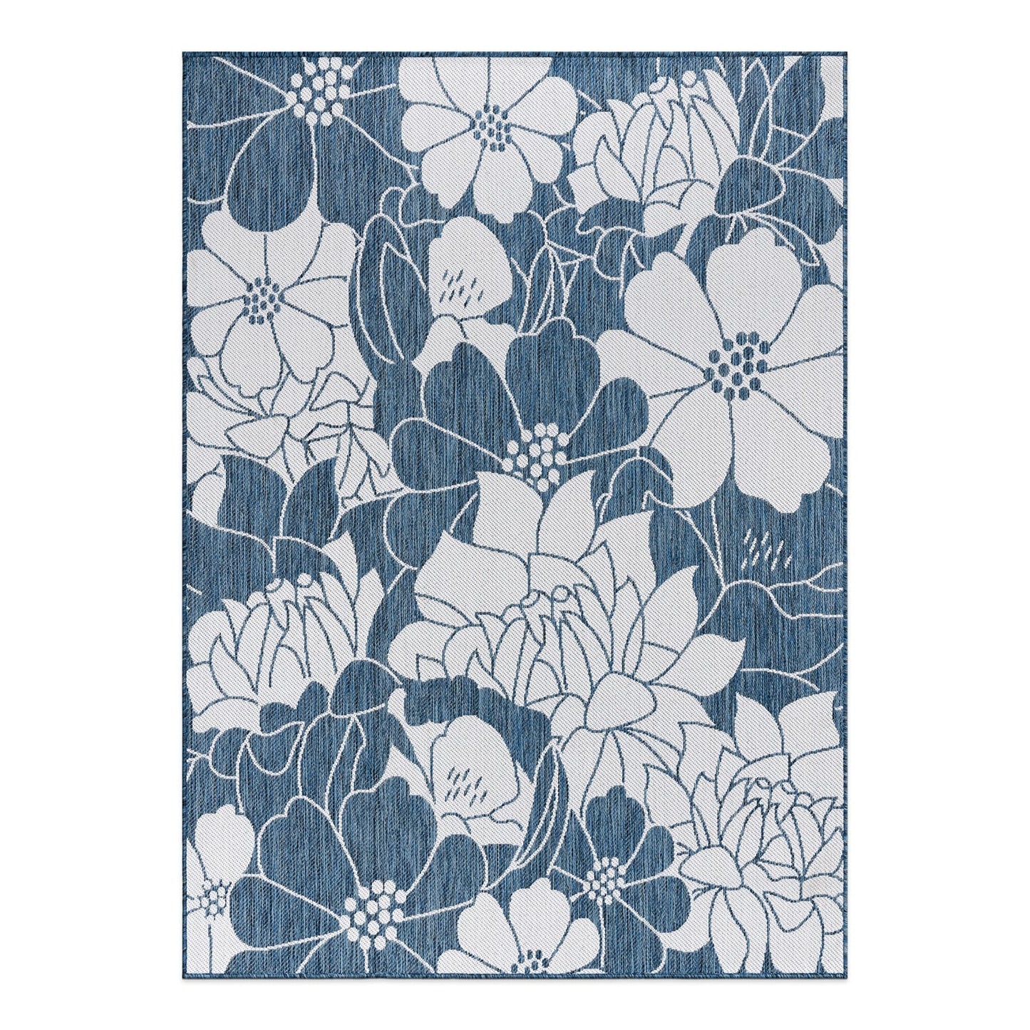 Tapis d'intérieur/extérieur texturé à motif floral moderne World Rug Gallery