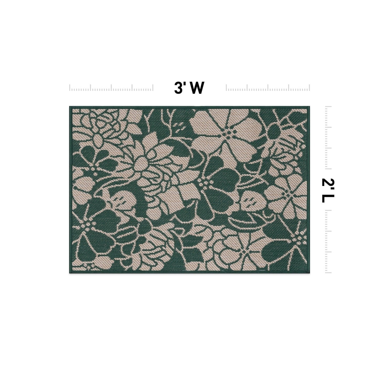 Tapis d'intérieur/extérieur texturé à motif floral moderne World Rug Gallery