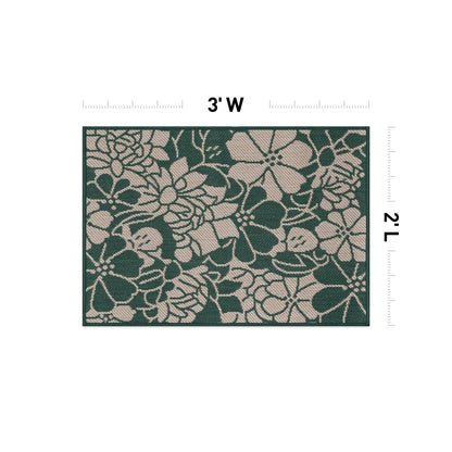 Tapis d'intérieur/extérieur texturé à motif floral moderne World Rug Gallery