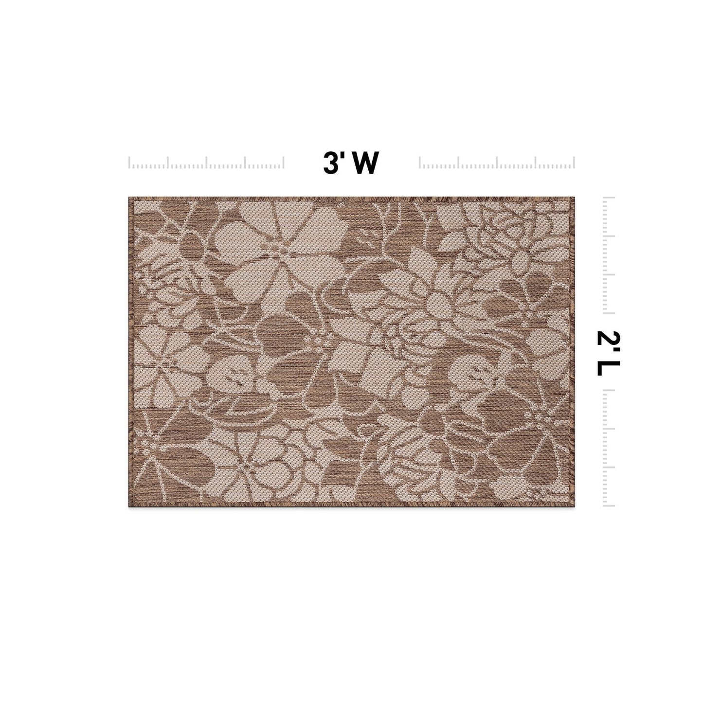 Tapis d'intérieur/extérieur texturé à motif floral moderne World Rug Gallery