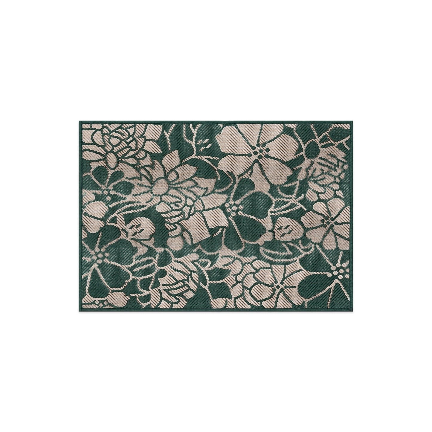 Tapis d'intérieur/extérieur texturé à motif floral moderne World Rug Gallery