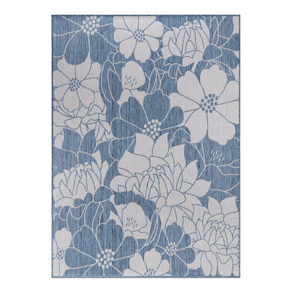 Tapis d'intérieur/extérieur texturé à motif floral moderne World Rug Gallery