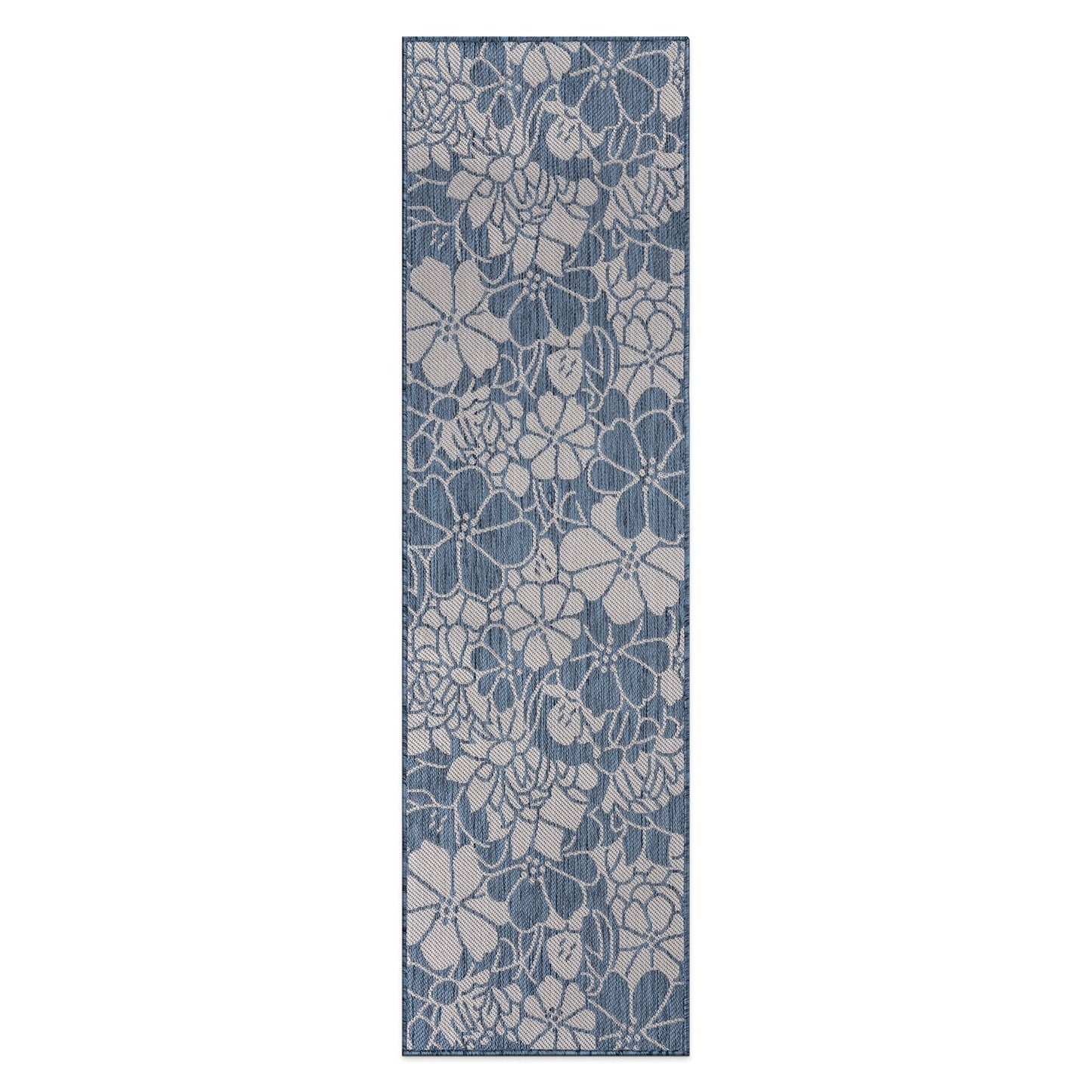 Tapis d'intérieur/extérieur texturé à motif floral moderne World Rug Gallery