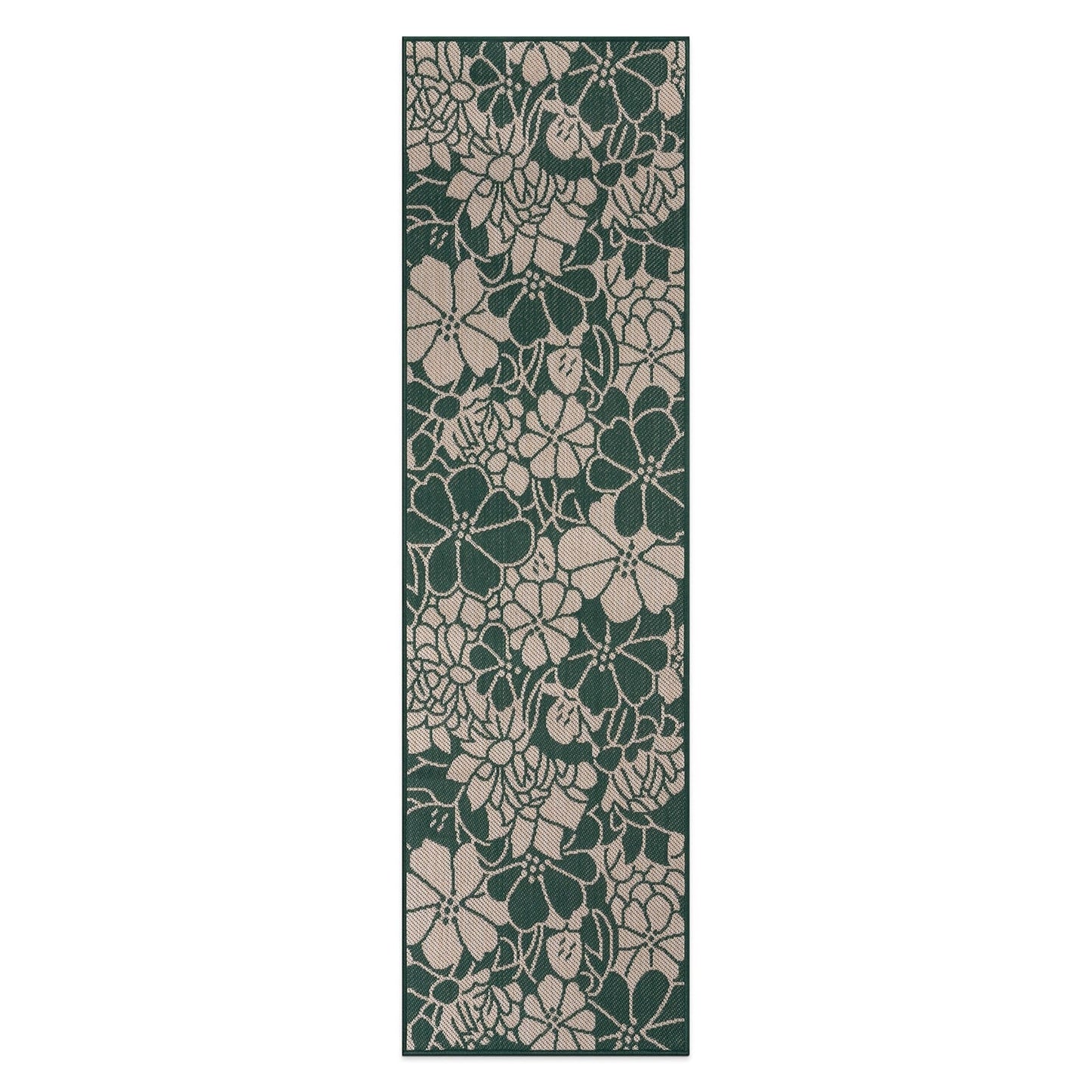 Tapis d'intérieur/extérieur texturé à motif floral moderne World Rug Gallery