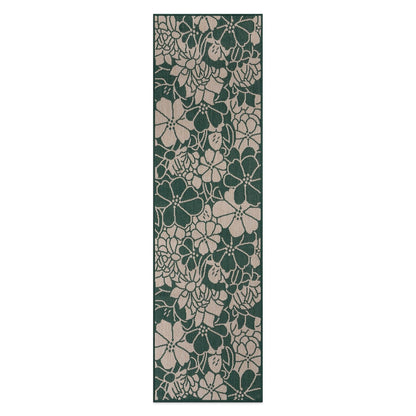 Tapis d'intérieur/extérieur texturé à motif floral moderne World Rug Gallery