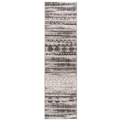 Tapis d'intérieur/extérieur géométrique délavé à rayures modernes de la World Rug Gallery