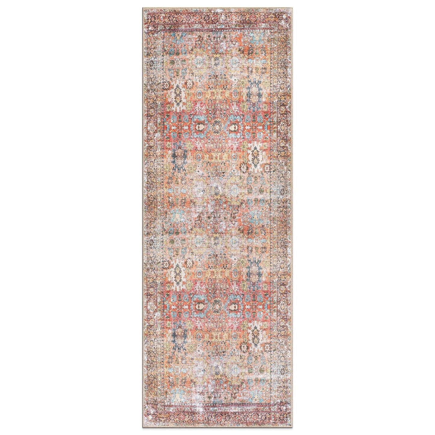 Tapis antidérapant lavable en machine, style transitionnel et vieilli, de la World Rug Gallery