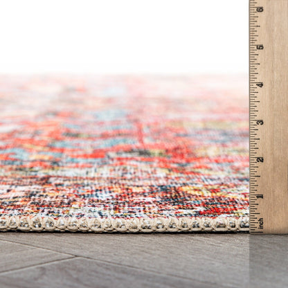 Tapis antidérapant lavable en machine, style transitionnel et vieilli, de la World Rug Gallery