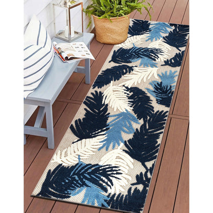 Tapis d'intérieur/extérieur moderne à motif floral tropical World Rug Gallery