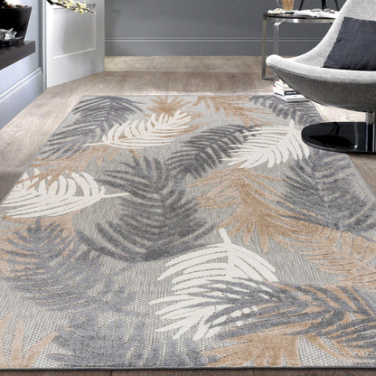 Tapis d'intérieur/extérieur moderne à motif floral tropical World Rug Gallery