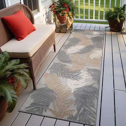 Tapis d'intérieur/extérieur moderne à motif floral tropical World Rug Gallery