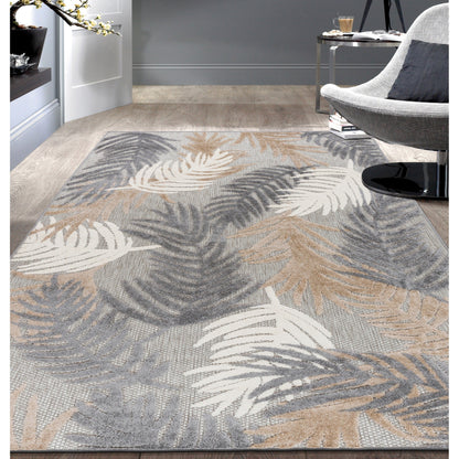 Tapis d'intérieur/extérieur moderne à motif floral tropical World Rug Gallery