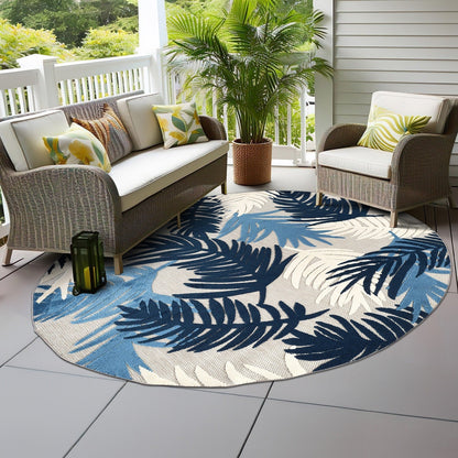 Tapis d'intérieur/extérieur moderne à motif floral tropical World Rug Gallery