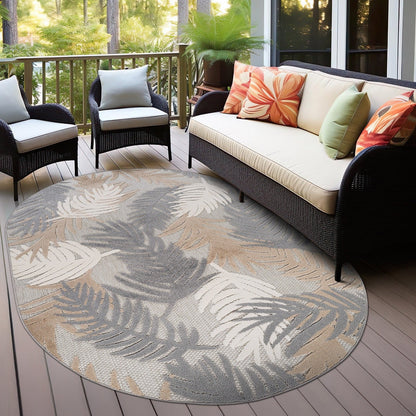 Tapis d'intérieur/extérieur moderne à motif floral tropical World Rug Gallery
