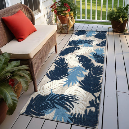 Tapis d'intérieur/extérieur moderne à motif floral tropical World Rug Gallery