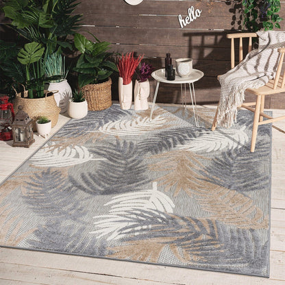Tapis d'intérieur/extérieur moderne à motif floral tropical World Rug Gallery