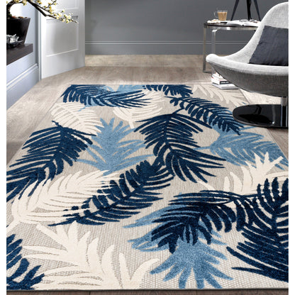 Tapis d'intérieur/extérieur moderne à motif floral tropical World Rug Gallery