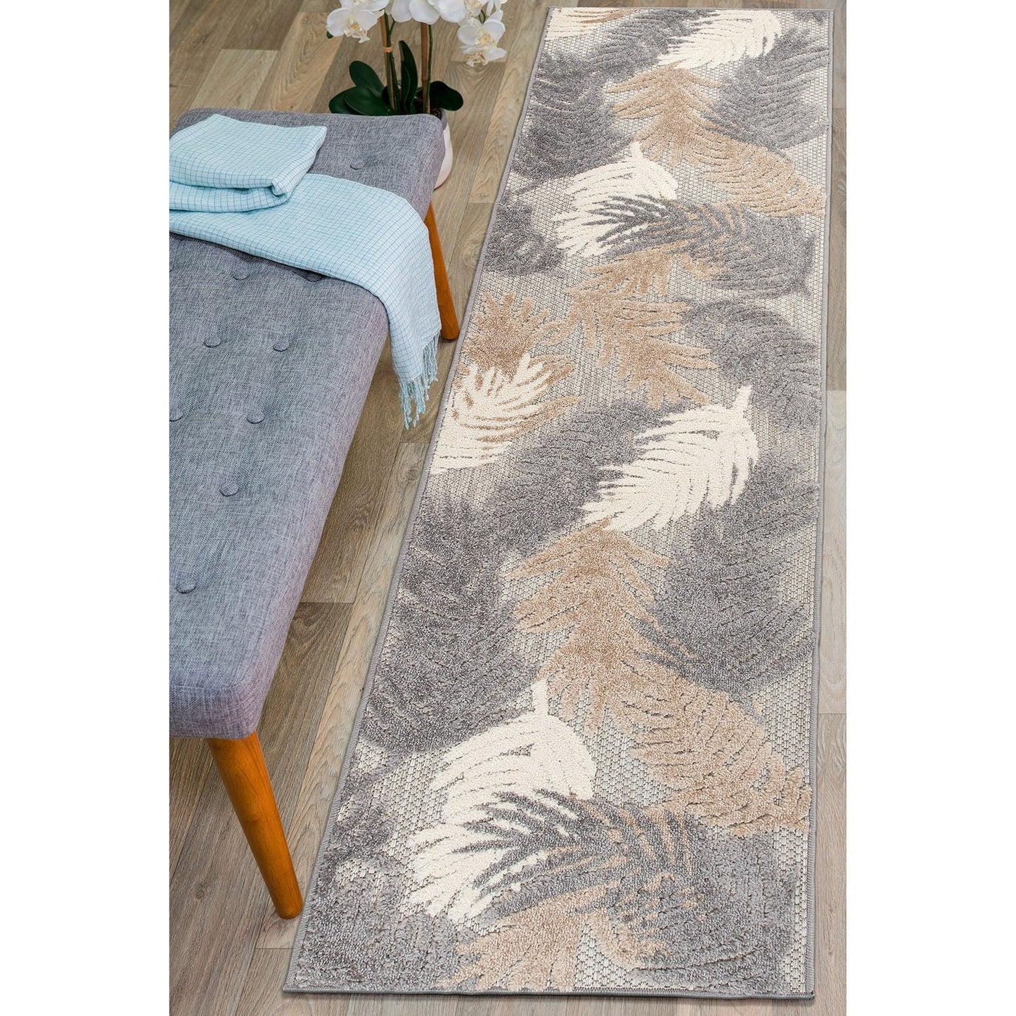 Tapis d'intérieur/extérieur moderne à motif floral tropical World Rug Gallery