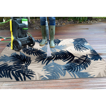 Tapis d'intérieur/extérieur moderne à motif floral tropical World Rug Gallery
