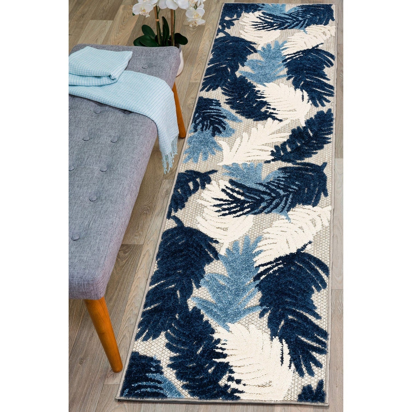 Tapis d'intérieur/extérieur moderne à motif floral tropical World Rug Gallery
