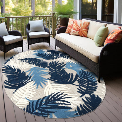 Tapis d'intérieur/extérieur moderne à motif floral tropical World Rug Gallery