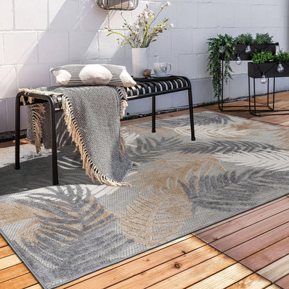 Tapis d'intérieur/extérieur moderne à motif floral tropical World Rug Gallery