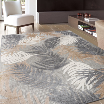 Tapis d'intérieur/extérieur moderne à motif floral tropical World Rug Gallery
