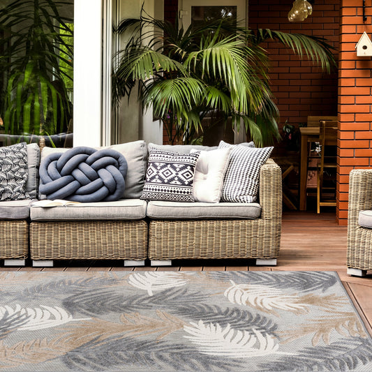Tapis d'intérieur/extérieur moderne à motif floral tropical World Rug Gallery