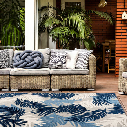 Tapis d'intérieur/extérieur moderne à motif floral tropical World Rug Gallery