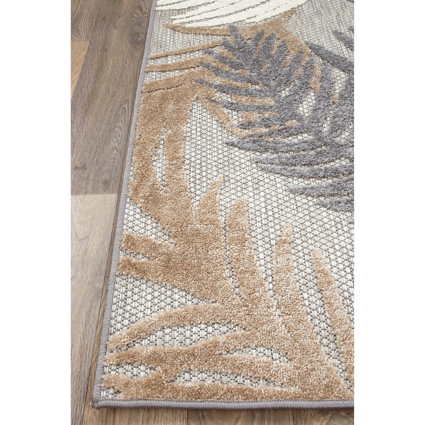 Tapis d'intérieur/extérieur moderne à motif floral tropical World Rug Gallery