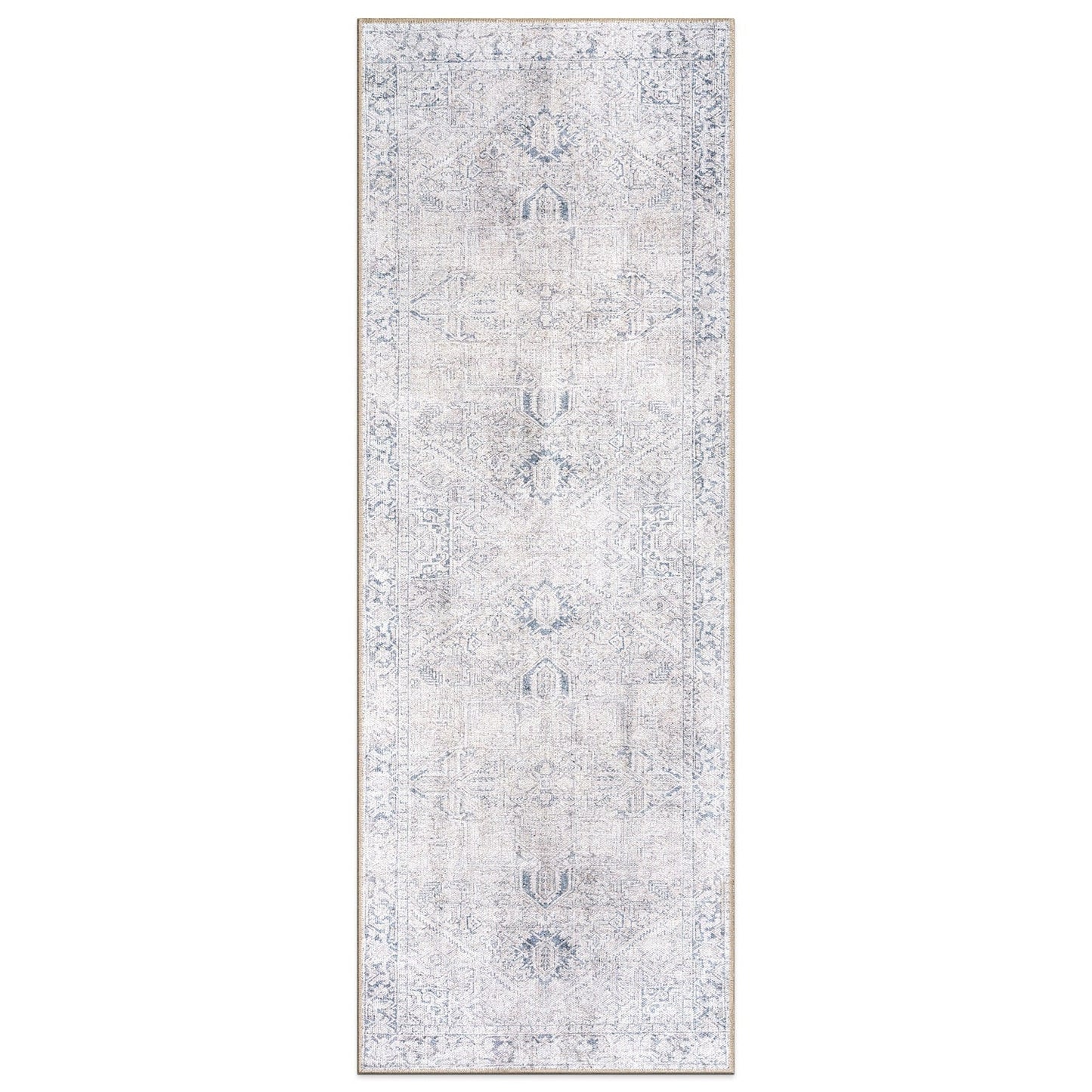 Tapis antidérapant lavable en machine à motif médaillon bohème vintage World Rug Gallery